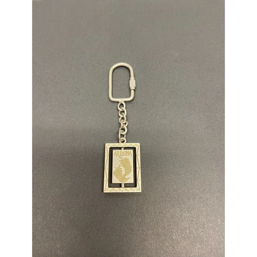 Vintage Arizona Peppers Metal Spinner Keychain